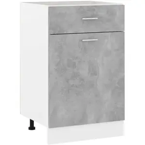 vidaXL Armoire de plancher à tiroir Gris béton 50x46x81,5 cm Aggloméré pas cher