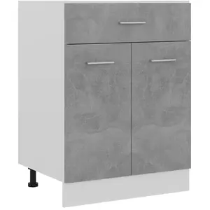 Comparateur de prix : vidaXL Armoire de plancher à tiroir Gris béton 60x46x81,5 cm Aggloméré