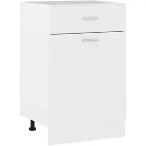 vidaXL Armoire de plancher à tiroir Blanc 50x46x81,5 cm Aggloméré pas cher