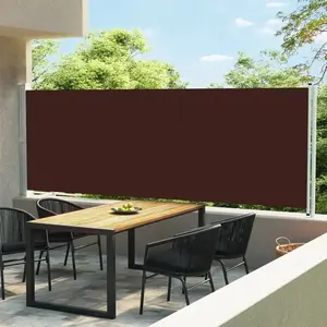 vidaXL Auvent latéral rétractable de patio 600x160 cm marron pas cher