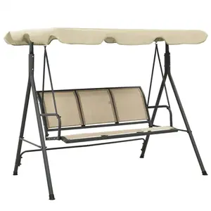 Comparateur de prix : vidaXL Balancelle de jardin avec baldaquin Anthracite et sable