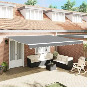 vidaXL Auvent Blanc 4,5 × 3,5 m Métal pas cher