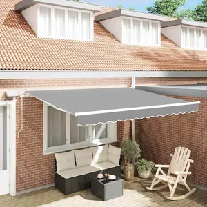 vidaXL Auvent avec Manuel Blanc 3 x 2,5 m Métal pas cher