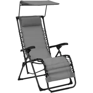Comparateur de prix : vidaXL Vidaxl Chaise Pliable De Terrasse Textilène Gris