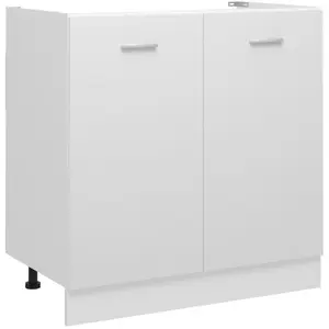 vidaXL Armoire de plancher d'évier Blanc 80x46x81,5 cm Bois ingénierie pas cher