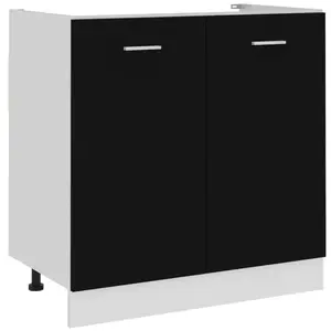 Comparateur de prix : vidaXL Armoire de plancher d'évier Noir 80x46x81,5 cm Aggloméré