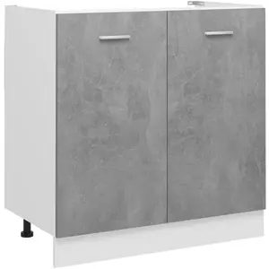 Comparateur de prix : vidaXL Armoire de plancher d'évier Gris béton 80x46x81,5 cm Aggloméré