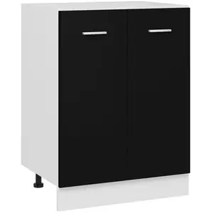 Comparateur de prix : vidaXL Vidaxl Armoire De Plancher ""Lyon"" Noir Bois D'ingénierie
