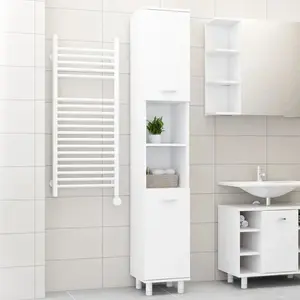 Comparateur de prix : vidaXL Armoire de salle de bain Blanc 30x30x179 cm Bois d'ingénierie