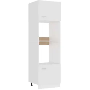 vidaXL Armoire à micro-ondes Blanc 60x57x207 cm Aggloméré pas cher