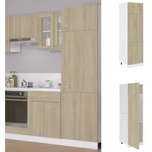 vidaXL Armoire de réfrigérateur Chêne sonoma 60x57x207 cm Aggloméré pas cher