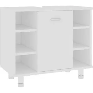 vidaXL Armoire de salle de bain Blanc 60x32x53,5 cm Aggloméré pas cher