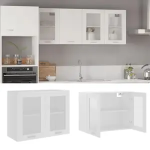 Comparateur de prix : vidaXL Armoire en verre suspendue Blanc 80x31x60 cm Bois d'ingénierie