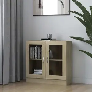 vidaXL Armoire à vitrine Chêne sonoma 82,5x30,5x80 cm Aggloméré pas cher