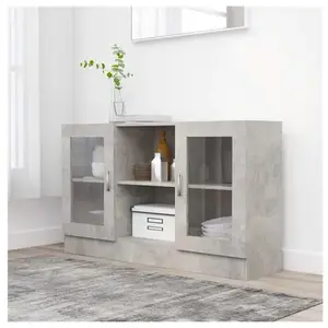 vidaXL Vidaxl Armoire ¿¿ Vitrine Gris B¿¿Ton 120x30,5x70 Cm Agglom¿¿R¿¿ pas cher