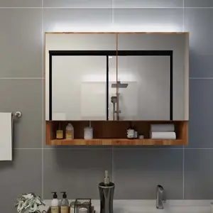 Comparateur de prix : vidaXL Armoire à miroir de salle de bain LED Chêne 80x15x60 cm MDF