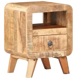 vidaXL Table de chevet 30x30x41 cm Bois de manguier brut pas cher