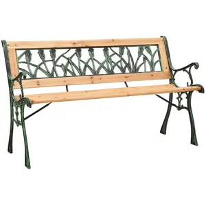 vidaXL Banc de jardin 122 cm fonte et bois de sapin massif pas cher