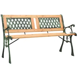 vidaXL Banc de jardin 122 cm fonte et bois de sapin massif pas cher