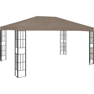 Belvédère 4x3 m Taupe vidaXL pas cher