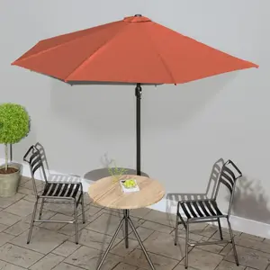 Comparateur de prix : vidaXL Parasol de balcon et mât en aluminium Terre cuite 300x155x223cm