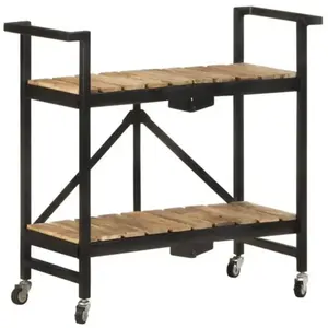 vidaXL Chariot de cuisine 87x36x81 cm Bois massif de manguier pas cher