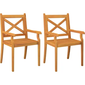 Comparateur de prix : vidaXL Chaises à dîner d'extérieur 2 pcs Bois d'acacia massif