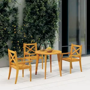 vidaXL Chaises à dîner d'extérieur 3 pcs Bois d'acacia massif pas cher