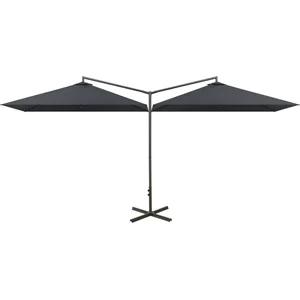 Comparateur de prix : vidaXL Parasol double avec mât en acier Anthracite 600x300 cm