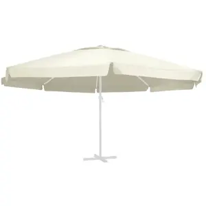 vidaXL Tissu de remplacement pour parasol d'extérieur Sable 600 cm pas cher