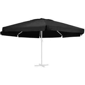 vidaXL Tissu de remplacement pour parasol d'extérieur Noir 600 cm pas cher