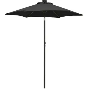 vidaXL Parasol avec lumières LED Noir 200x211 cm Aluminium pas cher