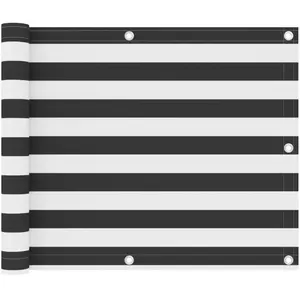 vidaXL Écran de balcon Anthracite et blanc 75x300 cm Tissu Oxford