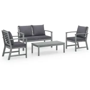 Comparateur de prix : vidaXL Salon de jardin 4 pcs avec coussins Bois d'acacia solide