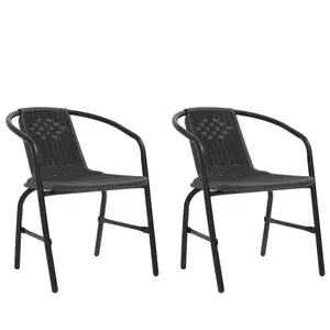 Comparateur de prix : vidaXL Chaises de jardin 2 pcs Plastique Rotin et acier 110 kg