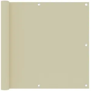 vidaXL Écran de balcon Crème 90x300 cm Tissu Oxford