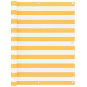 vidaXL Écran de balcon Blanc et jaune 120x400 cm Tissu Oxford pas cher