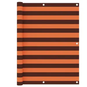 vidaXL Écran de balcon Orange et marron 120x500 cm Tissu Oxford pas cher