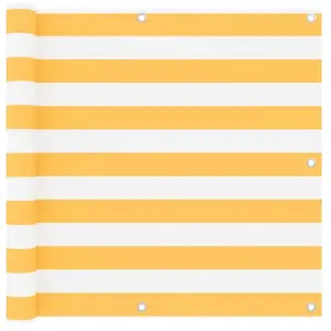 Comparateur de prix : vidaXL Écran de balcon Blanc et jaune 90x300 cm Tissu Oxford