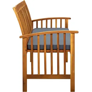 vidaXL Banc de jardin avec coussin 147 cm Bois d'acacia massif pas cher