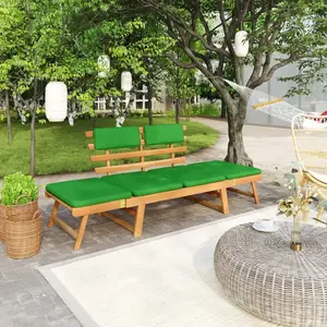 Comparateur de prix : vidaXL Banc de jardin avec coussins 2-en-1 190 cm Bois solide d'acacia