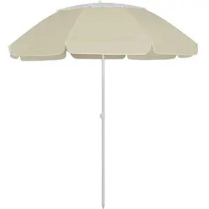 vidaXL Parasol de plage jaune sable 300 cm pas cher
