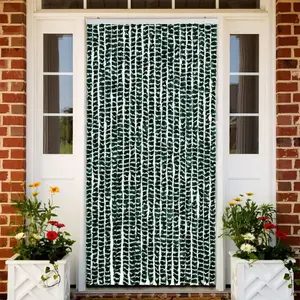vidaXL Moustiquaire Vert et blanc 90x220 cm Chenille pas cher
