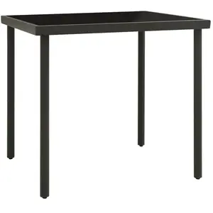 vidaXL Table à dîner d'extérieur Anthracite 80x80x72 cm Verre et acier pas cher