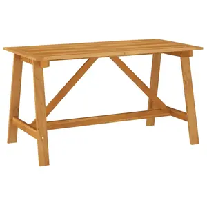 vidaXL Table à dîner de jardin 140x70x73,5 cm Bois d'acacia massif pas cher