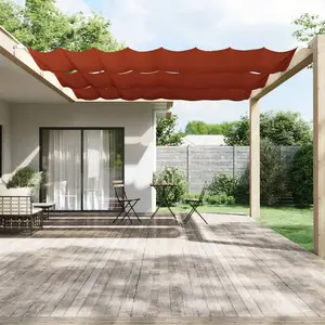 vidaXL Auvent vertical Terre cuite 180x600 cm Tissu oxford pas cher