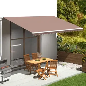 vidaXL Tissu de remplacement pour auvent Marron 5x3 m pas cher