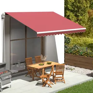 vidaXL Tissu de remplacement pour auvent Bordeaux rouge 4x3,5 m pas cher