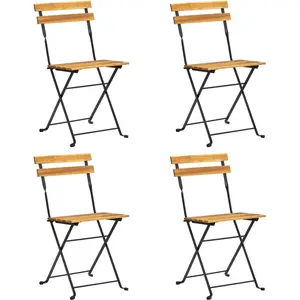 vidaXL Chaises de bistro pliables 4 pcs Bois d'acacia massif pas cher