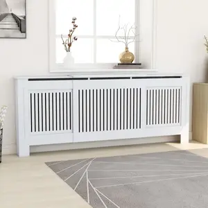 Comparateur de prix : vidaXL Cache-radiateur MDF Blanc 205 cm